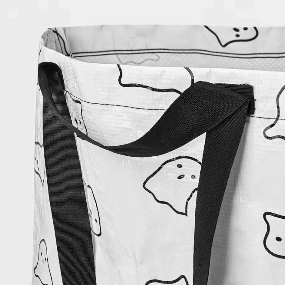 IKEA  Ghost Halloween Print Shopping Bag KUSTFYR  Large Unisex White 19 Gallon